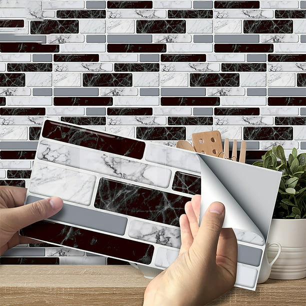 Blesiya 10x Tile Stickers Self-adhesive Bathroom Kitchen Wall Floor Decor-J 